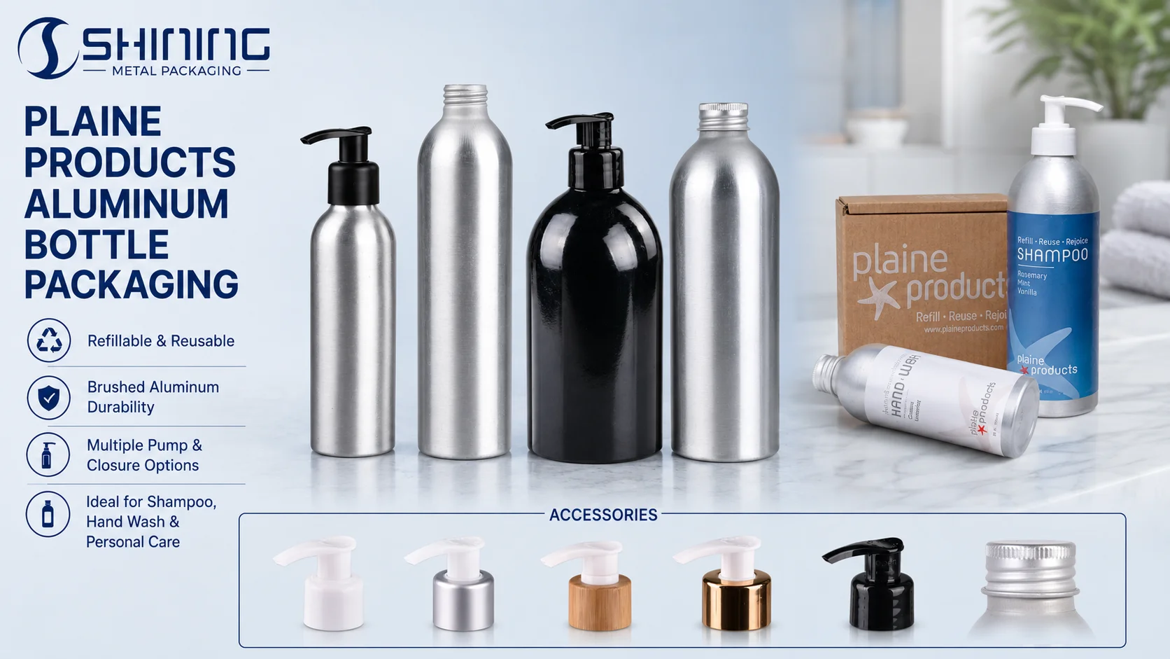 From bottle specification to controlled production Technical aluminum bottle product range and controlled manufacturing capability for refillable personal care packaging