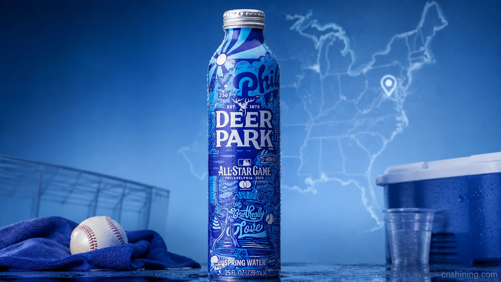Deer Park 25 fl oz Aluminum Spring Water Bottle Deer Park aluminum bottle for 25 fl oz spring water shown as a regional on-the-go packaging format
