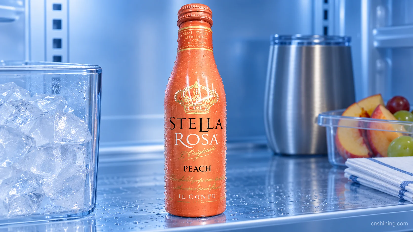 Stella Rosa 250ml Aluminum Bottle Brand Context Stella Rosa aluminum bottle 250ml wine packaging in a chilled single-serve context