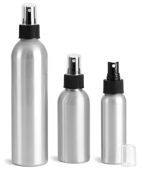 Aluminm Bottle With Black Fine Mist Sprayers (3)