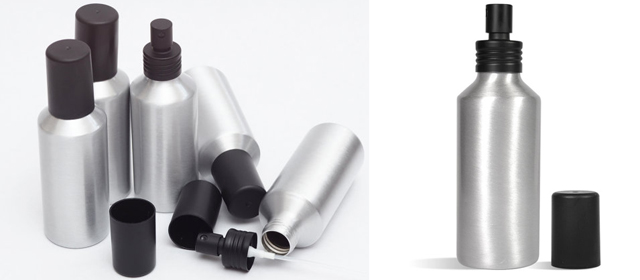 Aluminm bottle with black perfume mist sprayers