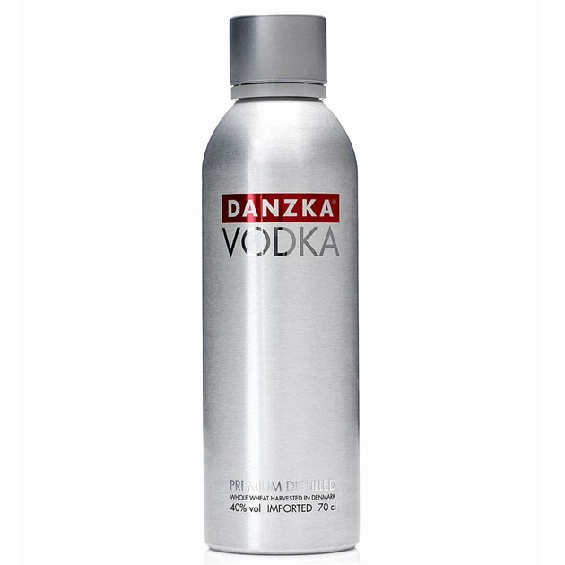 Garrafa de alumínio Danzka de 700ml para vodka.