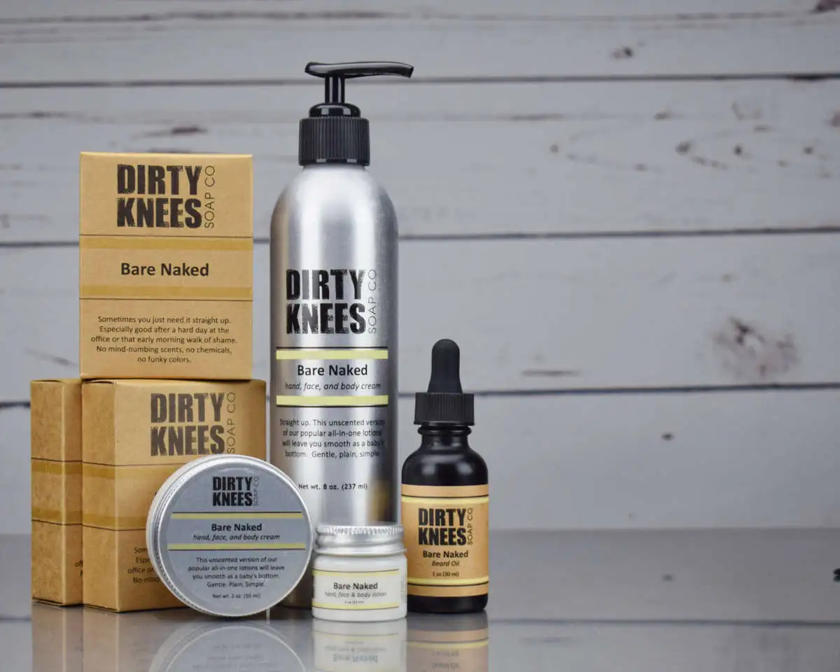 Алюминиевая бутылка мыла Dirty Knees объемом 237 мл для личной гигиены.