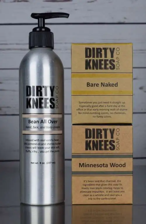 Алюминиевая бутылка мыла Dirty Knees объемом 237 мл для личной гигиены.