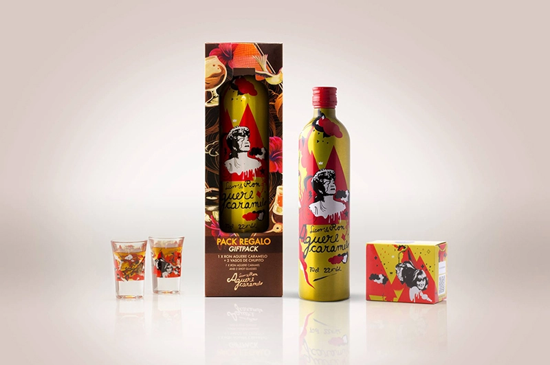 Bouteille en aluminium Ron Aguere de 700 ml pour Rhum