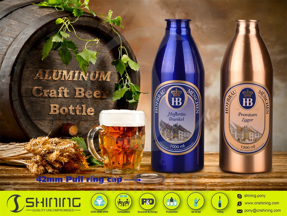 1000ml aluminum beer bottles