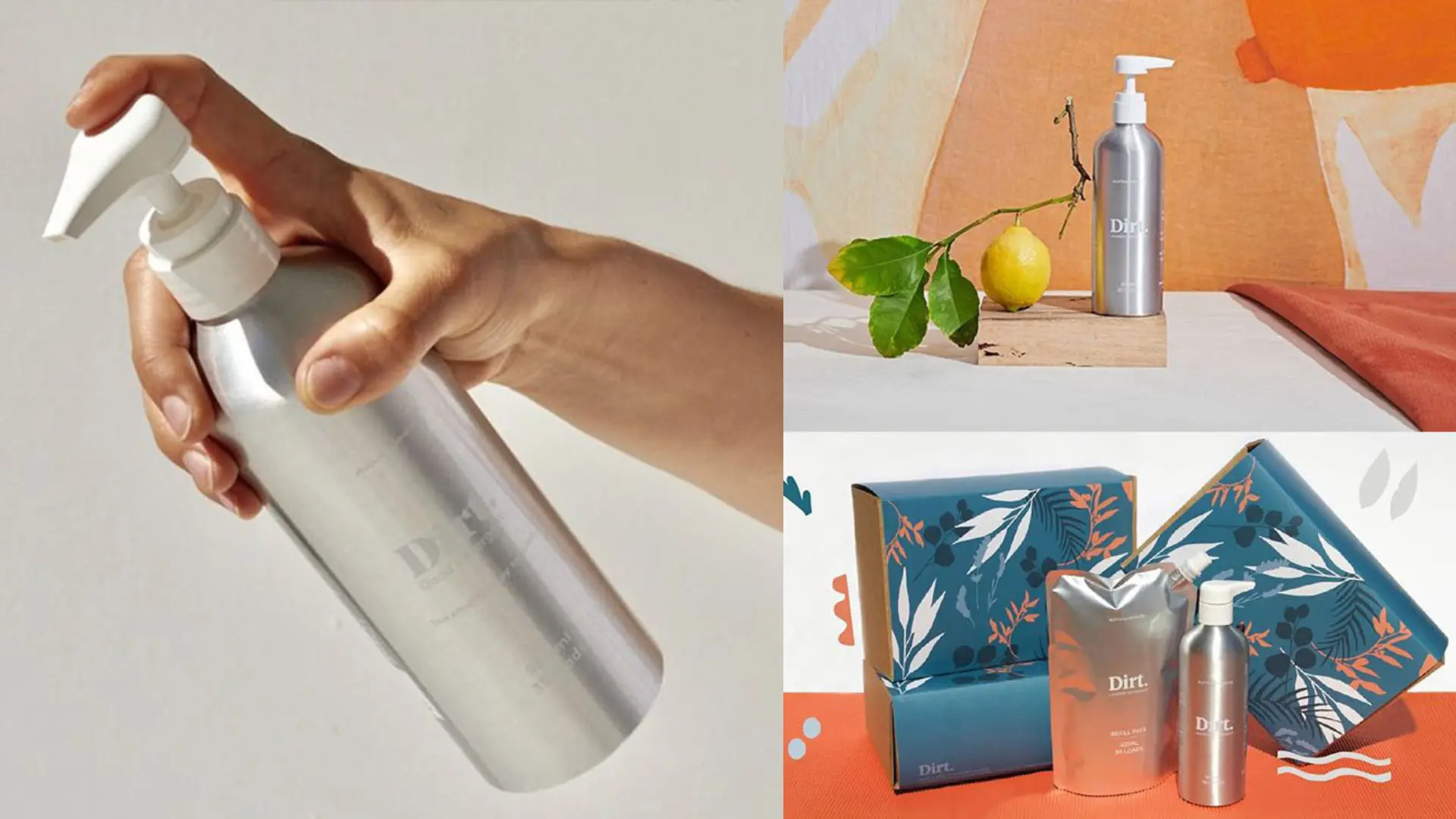 Алюминиевая бутылка DIRT объемом 330 мл для стирального порошка.