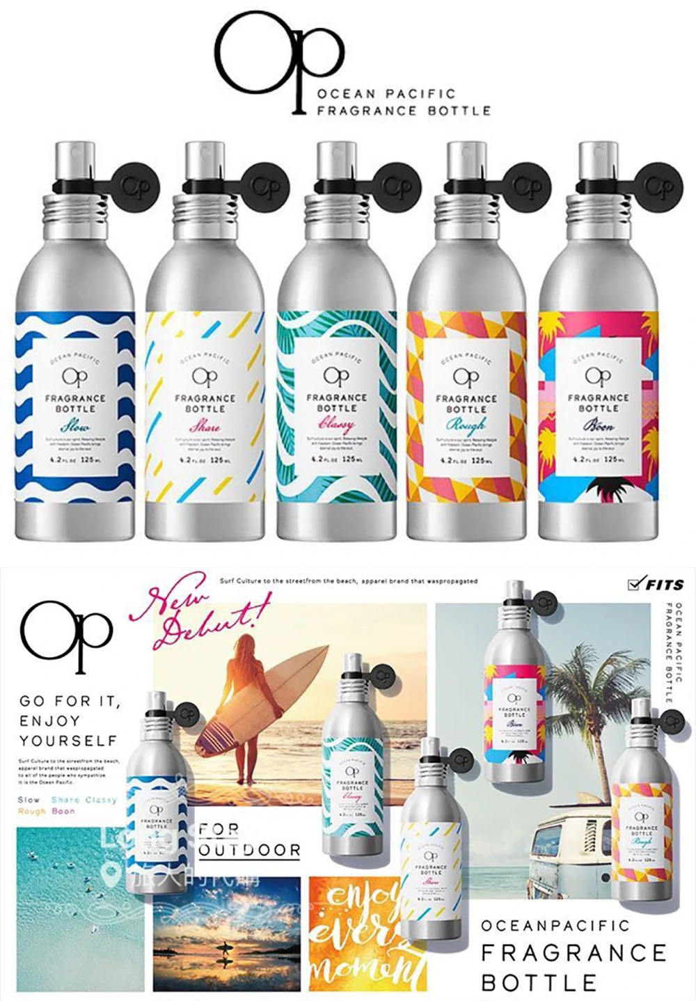 Frasco de alumínio OP de 250ml para perfume