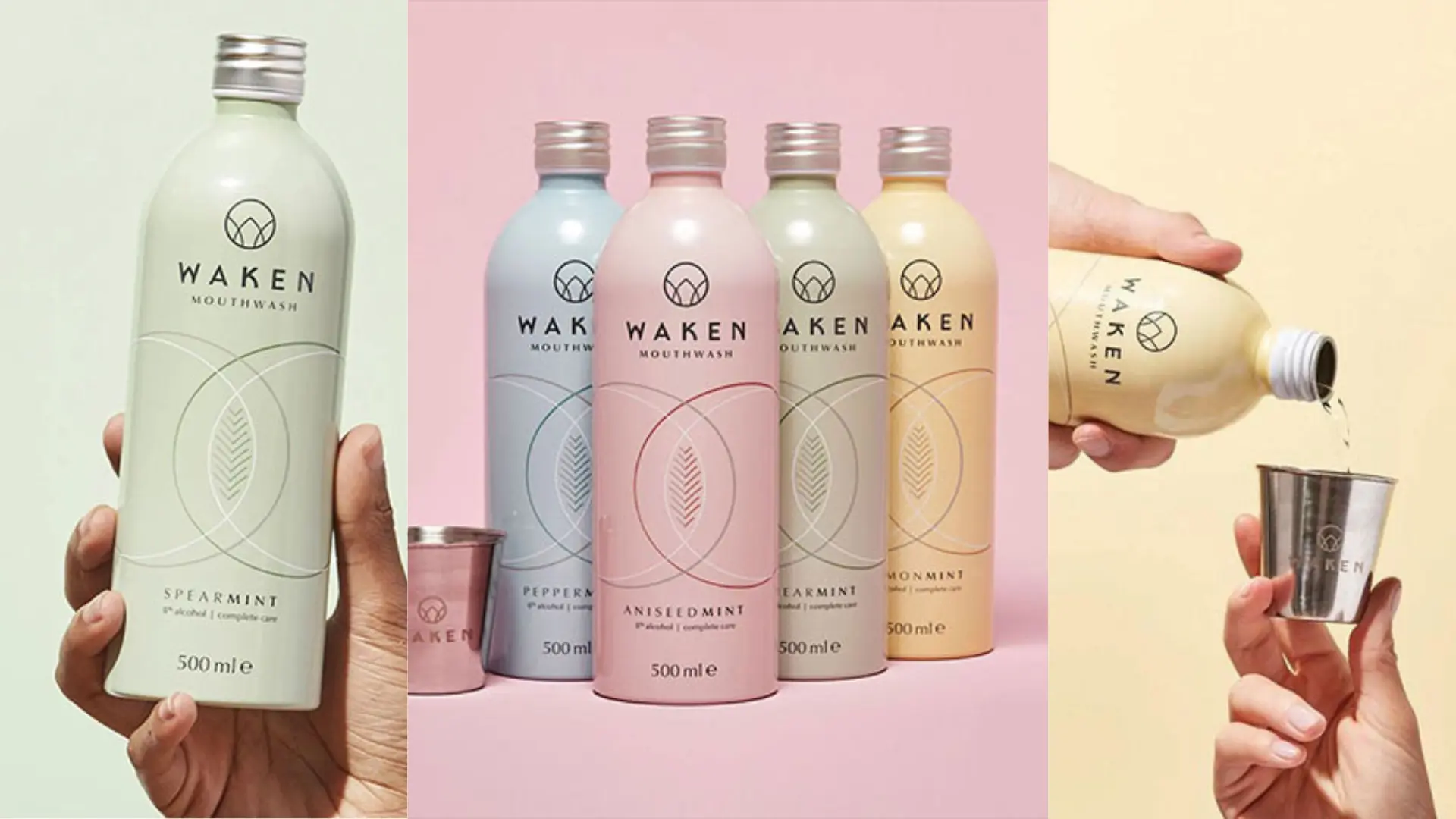 Алюминиевая бутылка Waken объемом 500 мл для ополаскивателя для рта.