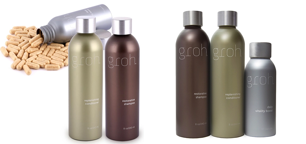 زجاجة ألومنيوم من جروه سعة 100 مل للعناية بالشعر