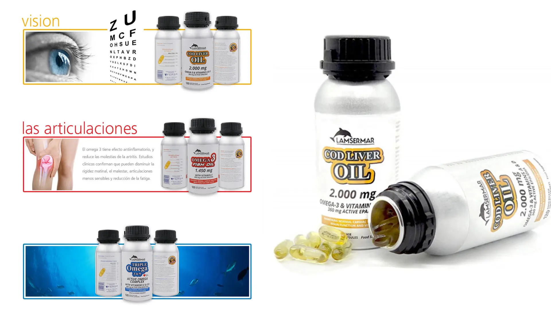 Frasco de alumínio LAMSERMAR com 120 comprimidos para a saúde.