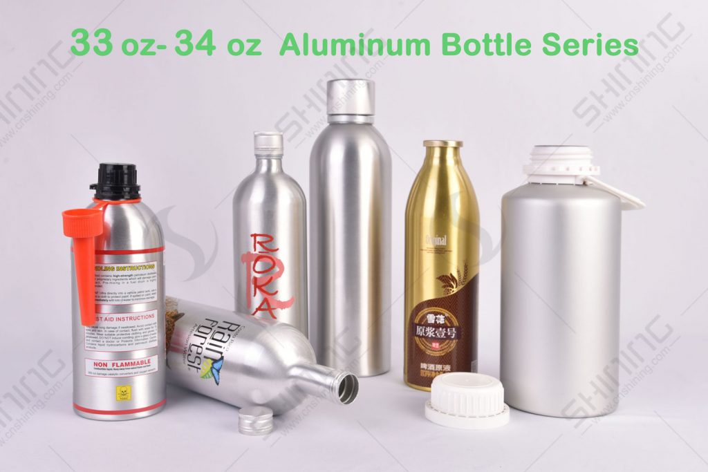 Botella de aluminio de 33 oz 34 oz y botella de aluminio de 1000 ml