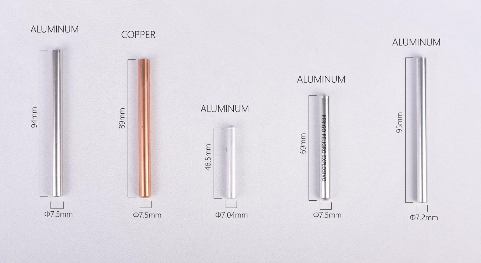 aluminum detonator blasting caps tube case