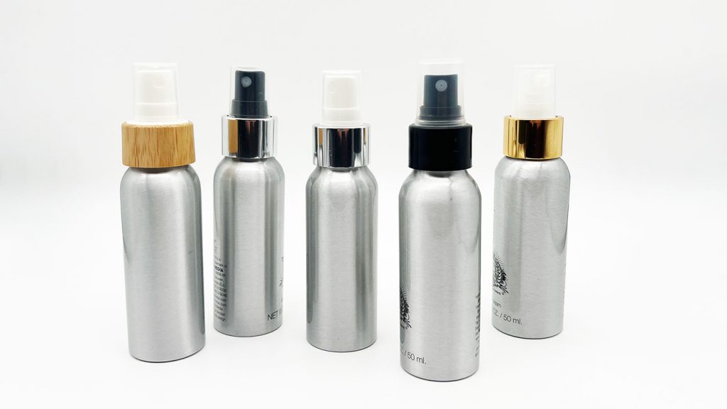Botella con pulverizador de aluminio de 80 ml