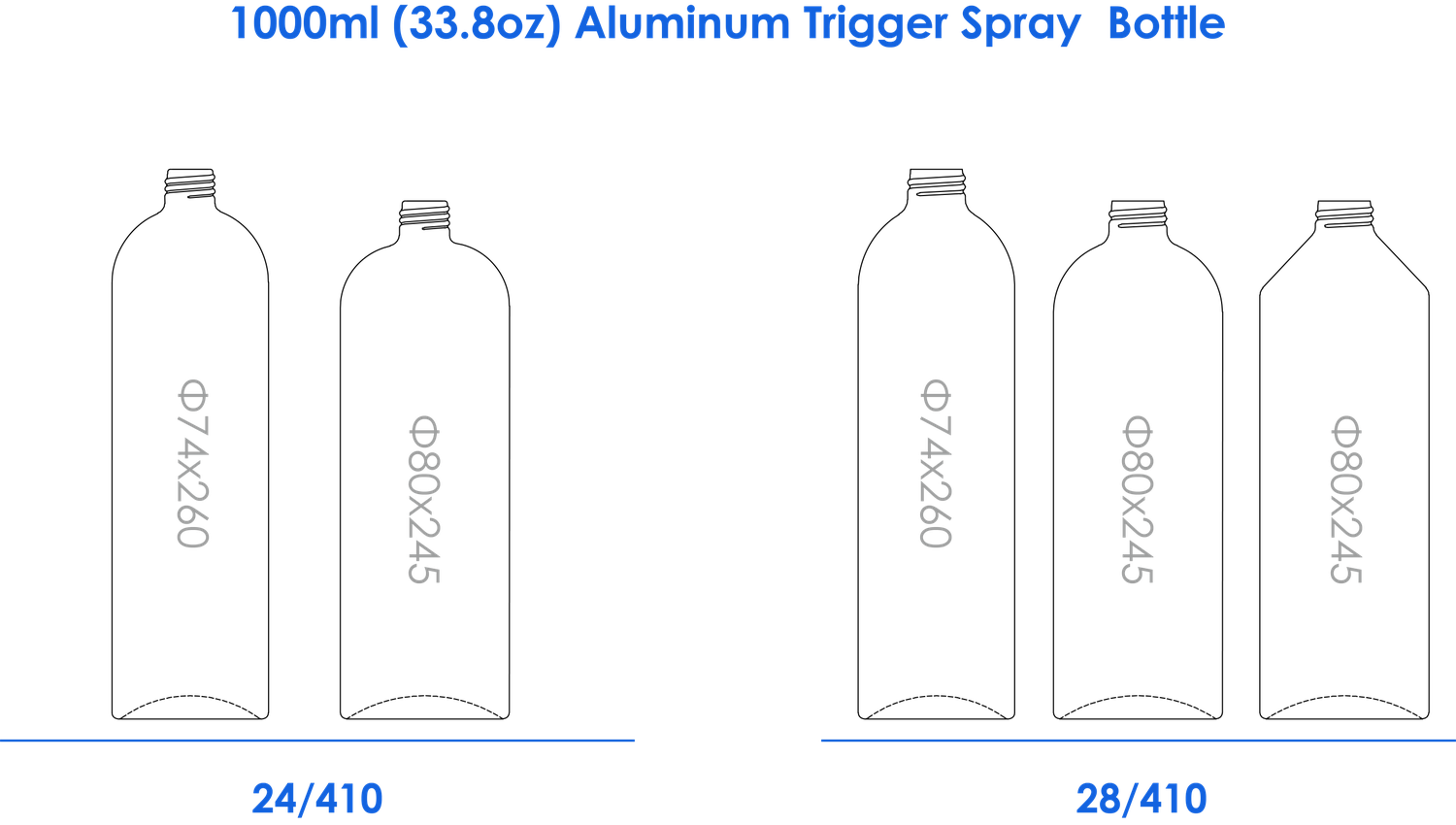 1000ml-Aluminium-Sprühflasche mit Flaschenhalsverschluss