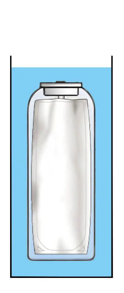 Fabricante de bolsas con válvula 6 Proceso de llenado de aerosol con bolsa con válvula, paso 5