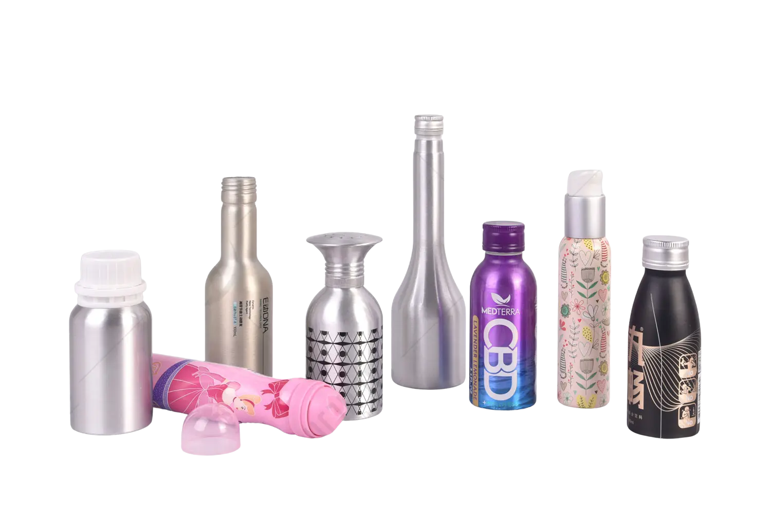 Frasco de alumínio personalizado de 3 oz, 4 oz e 100 ml