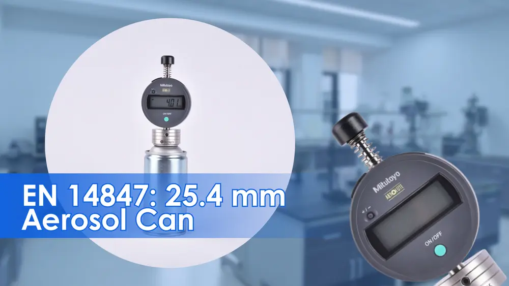 Стандарт EN 14847 для отверстия аэрозольного баллончика из жести диаметром 25,4 мм, отображающий высоту контакта и интерфейс уплотнения клапана.