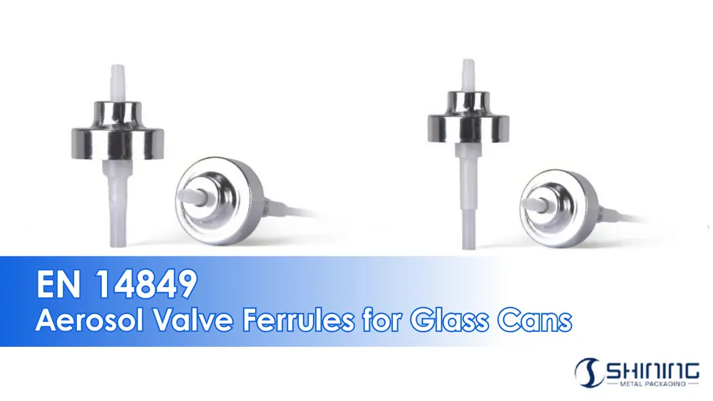 EN 14849 Наконечники клапанов для аэрозольных баллонов из стекла, демонстрирующие непрерывные и дозированные клапанные узлы диаметром 20 мм.