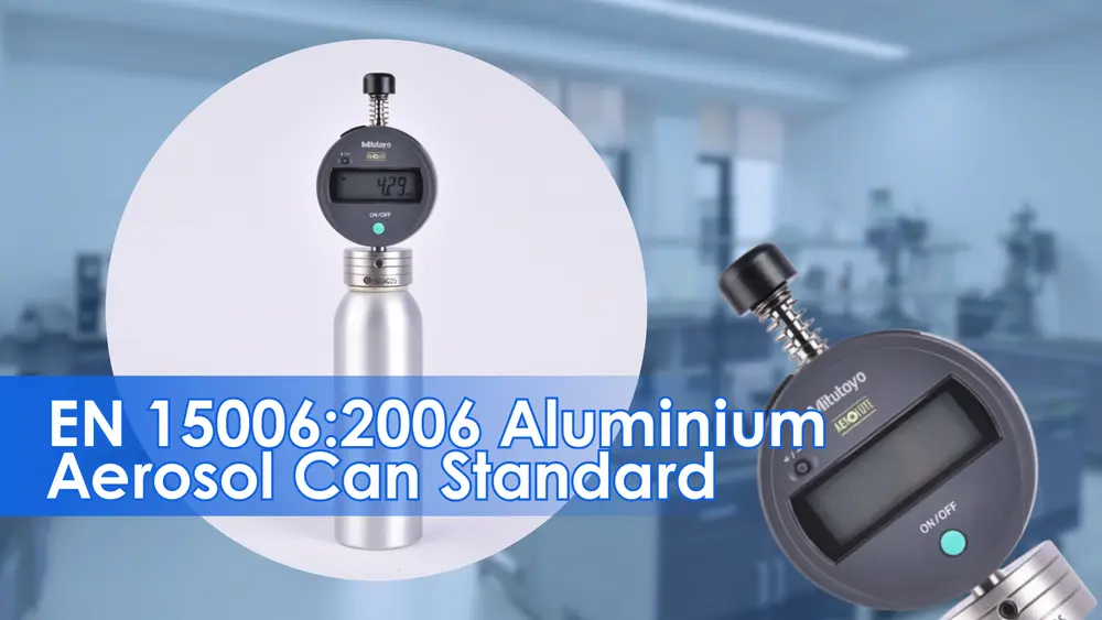 Norme EN 15006:2006 relative aux aérosols en aluminium de 25,4 mm, indiquant la hauteur de contact et les dimensions de l'ouverture