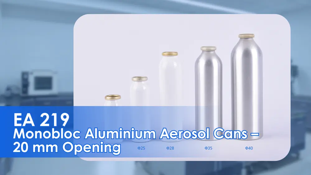 Aérosols monoblocs en aluminium FEA 219 avec ouverture de 20 mm et diamètres standard de Φ25 à Φ40