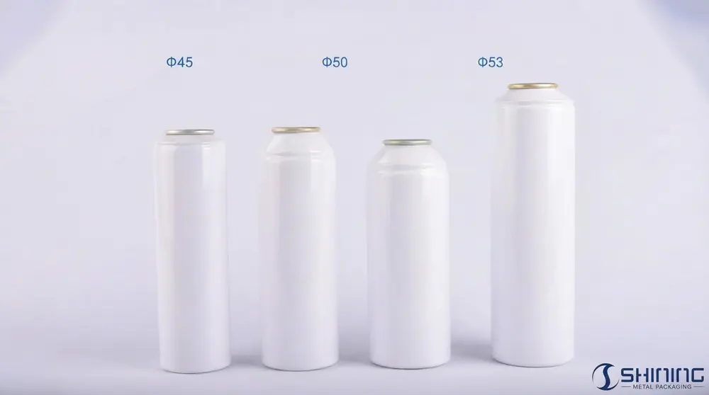 FEA 225: Rimmed Aluminium Aerosol Containers (Transfer Cans) 1 FEA 225 rimmed flat-shoulder aluminium aerosol containers with diameters from Φ45 to Φ53, designed to accept spray caps