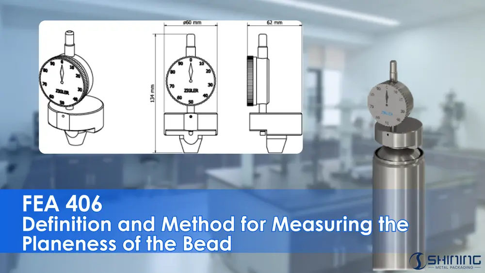 FEA 406 bead planeness measurement gauge for 25.4 mm aerosol containers