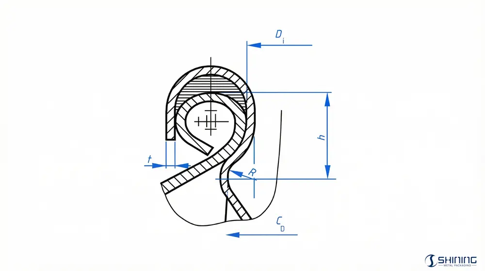 Definition der Kontakthöhe in Bezug auf Öffnungs- und Klemmbackengeometrie