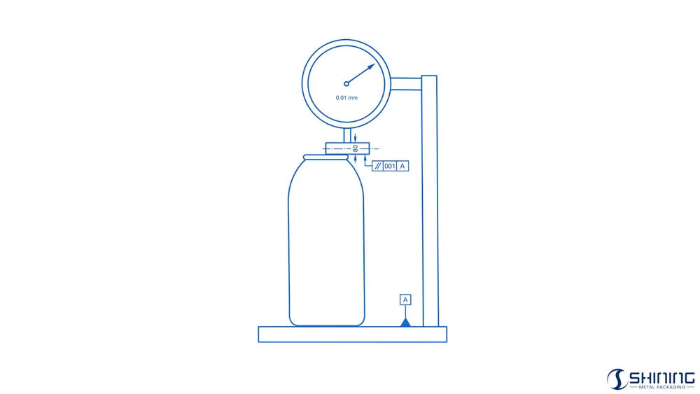 FEA 405: Definition and Measurement of Parallelism for Aerosol Containers 1 Mechanical gauge setup for parallelism measurement in aerosol cans