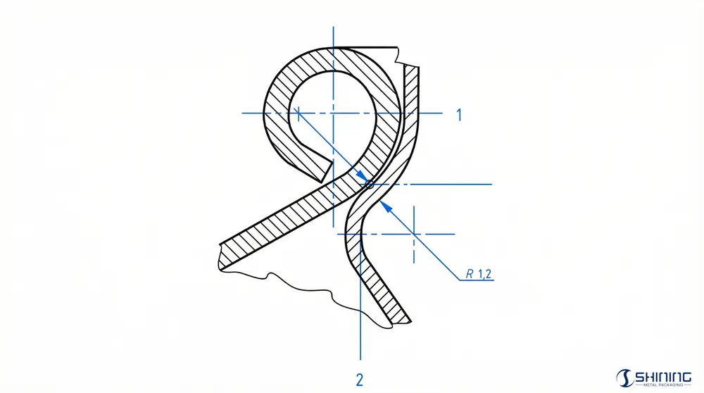 Messprinzip mit Angabe des Hartkontaktpunkts und des Klemmbackendurchmessers