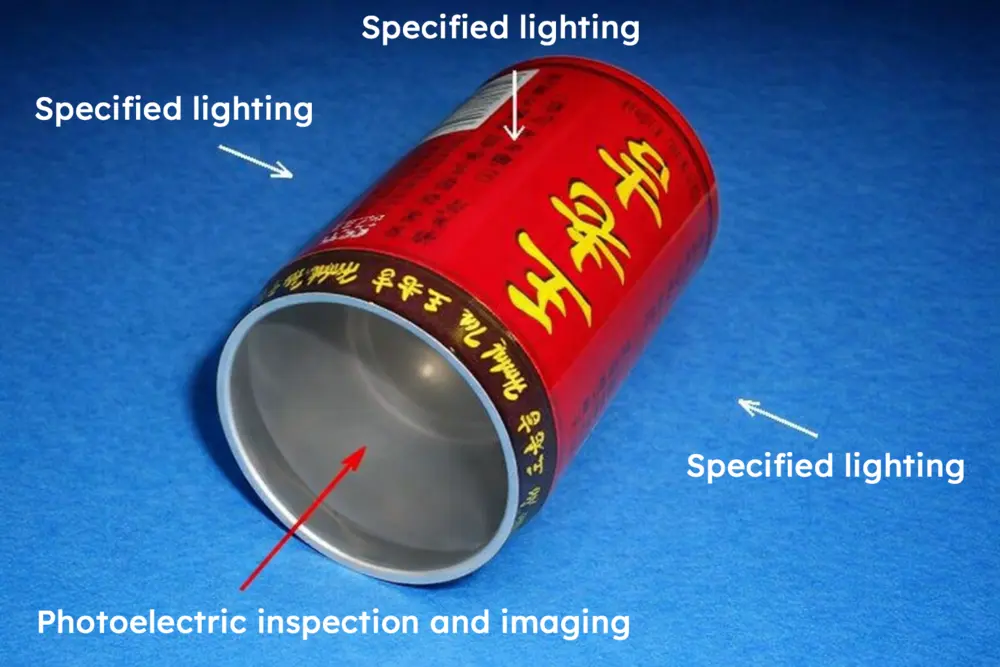 How are aluminum cans made? 25 Photoelectric inspection system using specified lighting to detect surface and internal defects in aluminum can body