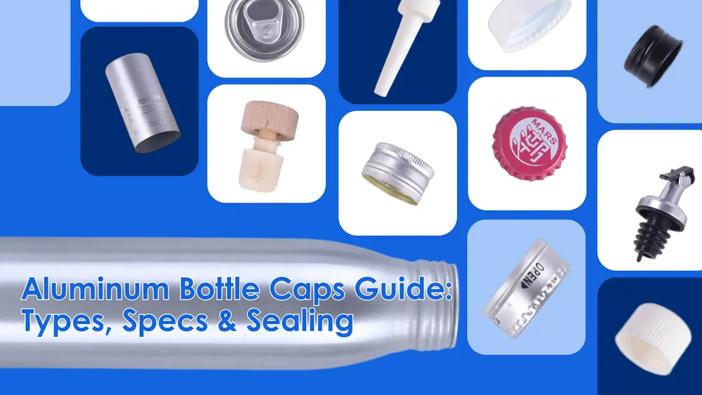 Ampla coleção de tampas de alumínio para garrafas, incluindo tampas ROPP, tampas de rosca, tampas CRC e tampas industriais.