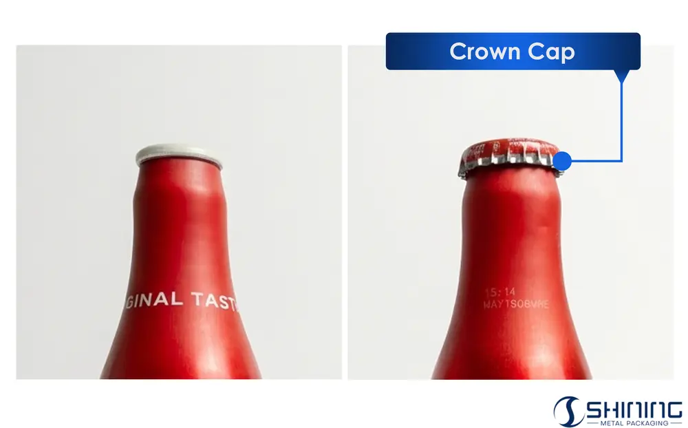 Красные алюминиевые бутылки для напитков с обжимными крышками типа «кронч» для пива и газировки.