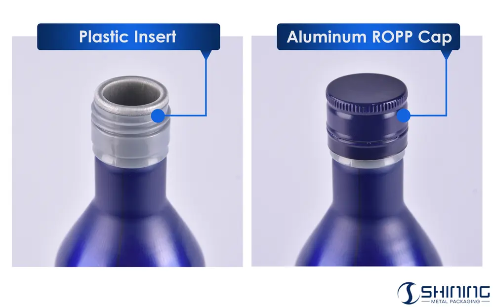 Алюминиевая бутылка Stage 3 с пластиковой резьбовой вставкой и высококачественной алюминиевой крышкой ROPP.