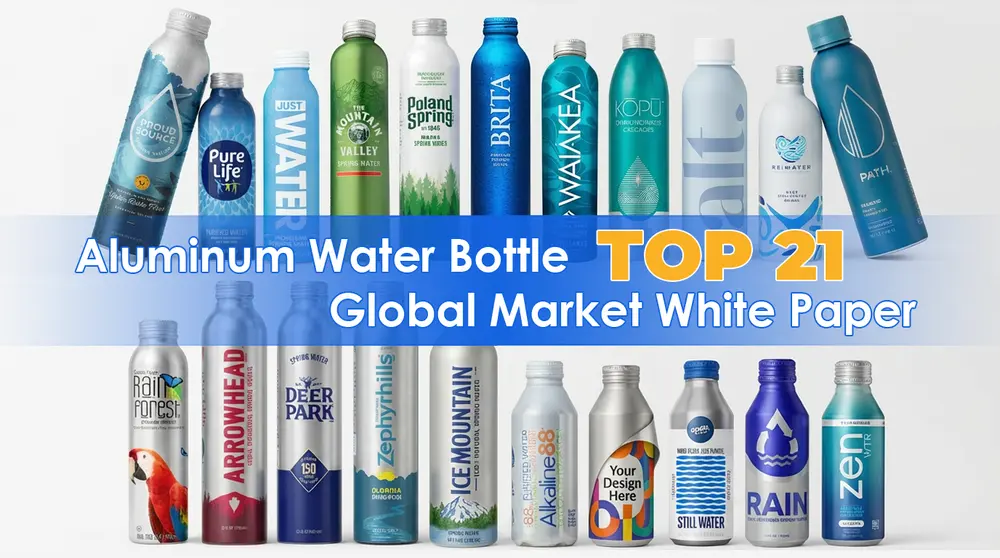 Aluminum water bottle brands lineup banner for “Aluminum Water Bottle Global Market Report” showcasing reusable and recyclable aluminum bottles