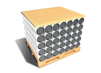 Processus de fabrication des extrémités des canettes en aluminium 9 Les fonds de canettes en aluminium sont comptés et empilés en bâtonnets gainés pour l'expédition, généralement de 250 à 300 fonds par bâtonnet.