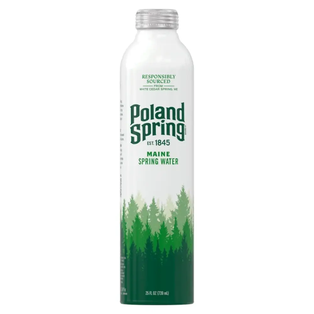 Botella de agua de aluminio Poland Spring de 750 ml