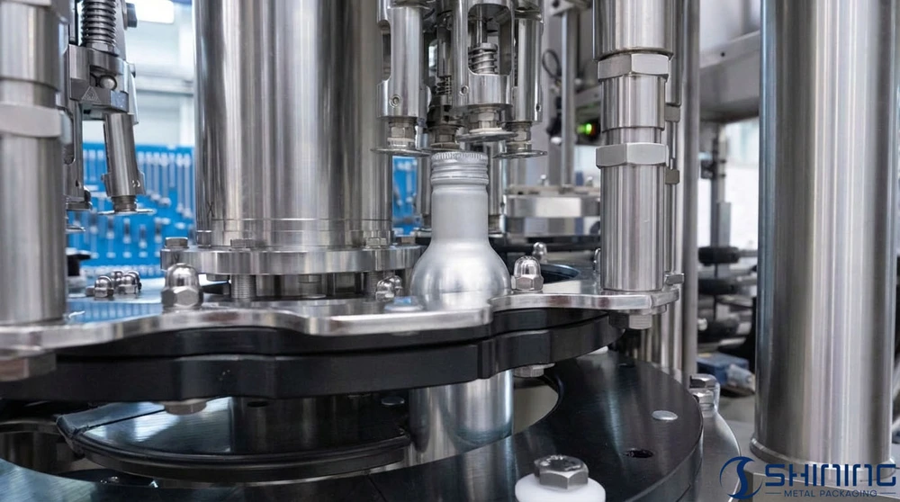 Высокоточная роторная укупорочная машина, герметизирующая алюминиевую бутылку со встроенной резьбой крышкой ROPP.