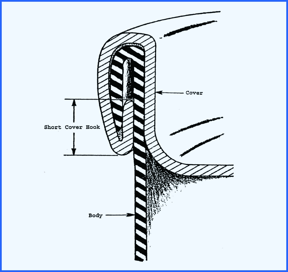 Ein Mangel an zu kurzem Abdeckhaken in einer Metall-Doppelnaht deutet auf eine unzureichende Abdeckhakenlänge in der Nahtstruktur hin.