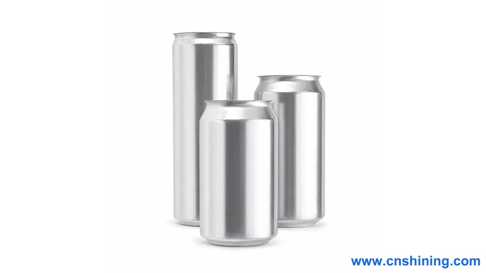 Comparison of three 12oz aluminum beer can formats: Slim, Sleek, and Standard.