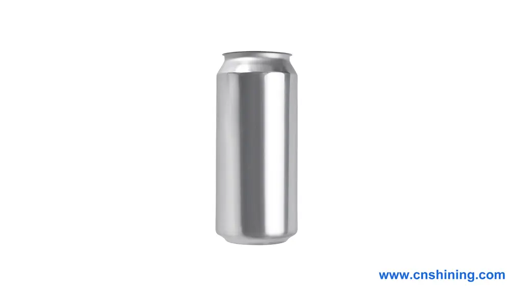 16oz standard silver aluminum beer can, also known as a "Tall Boy," used for craft beer packaging.
