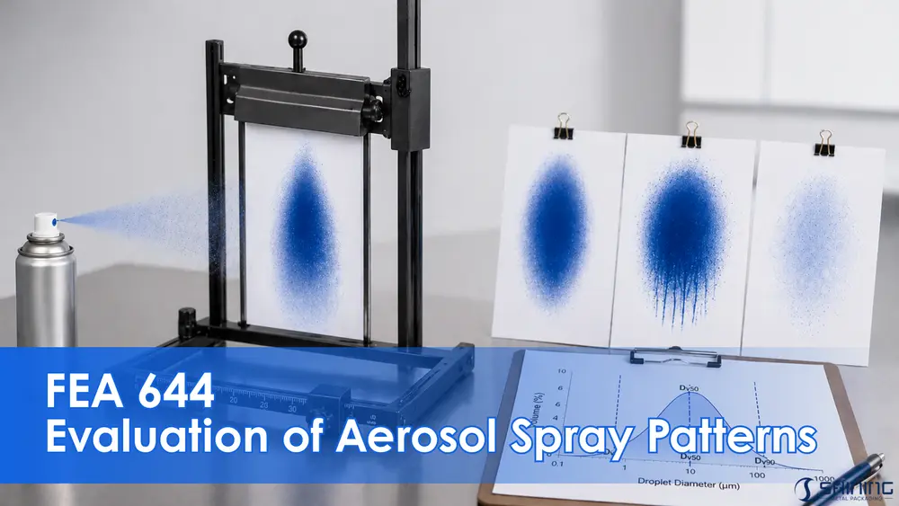 Установка для испытания формы распыления аэрозоля FEA 644 с использованием затвора, приводимого в действие силой тяжести, и чувствительной бумаги для оценки формы и симметрии распыла.