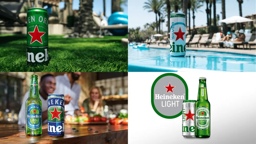 Les élégantes canettes Heineken mises en scène dans des espaces de vie illustrant un branding urbain haut de gamme et un emballage de bière moderne