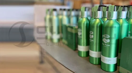 زجاجة ألومنيوم لمنظف الجسم واليدين