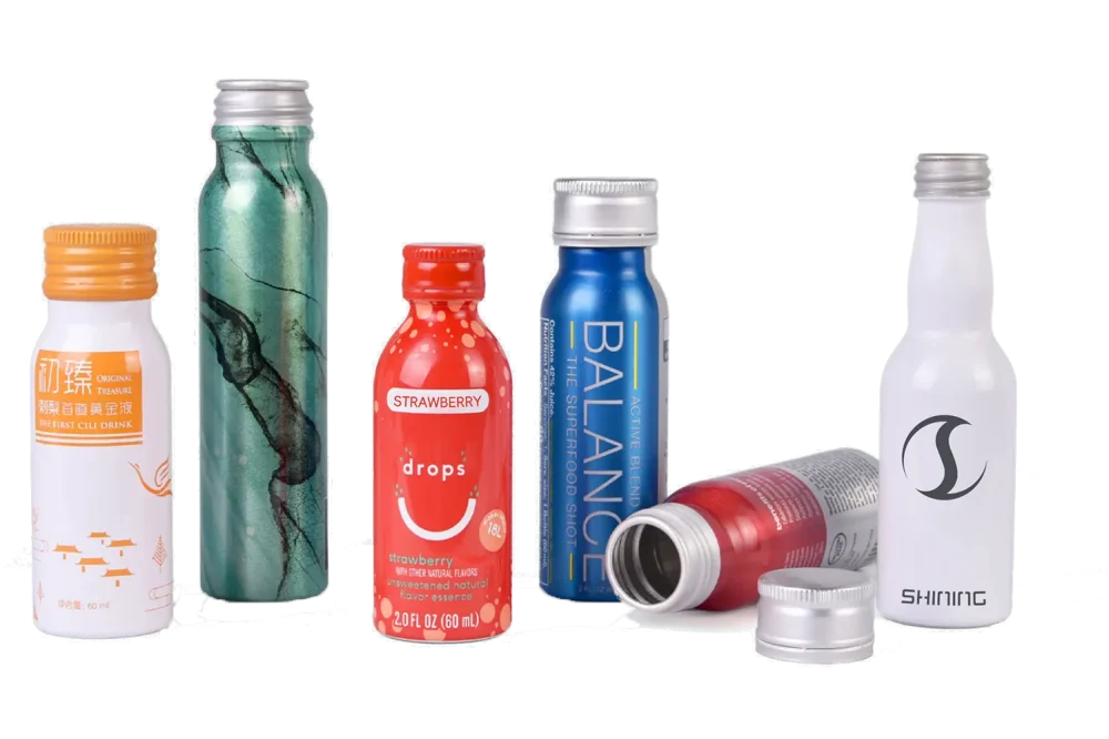 طباعة وتشطيب زجاجات مشروبات الطاقة المصنوعة من الألومنيوم
