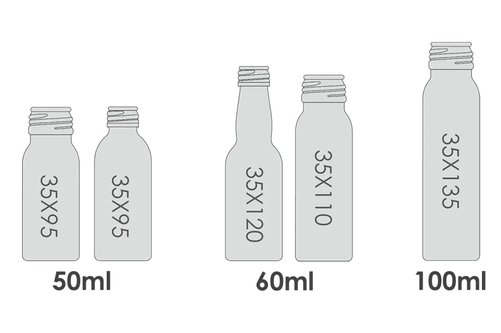 حجم وسعة زجاجة مشروب الطاقة المصنوعة من الألومنيوم