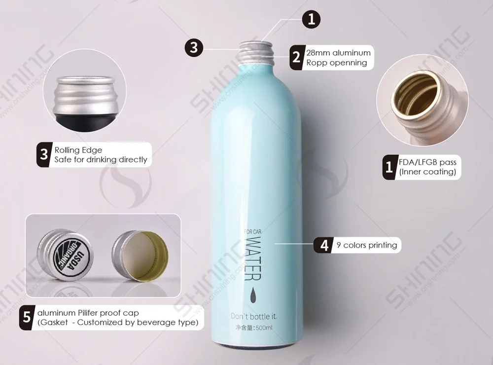 زجاجة مياه غازية من الألومنيوم