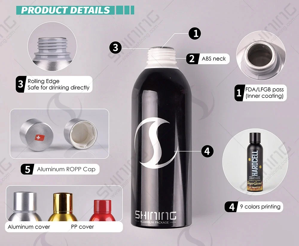 Botella de vodka de aluminio