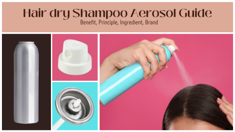 Lata de aerosol de champús para cabello seco