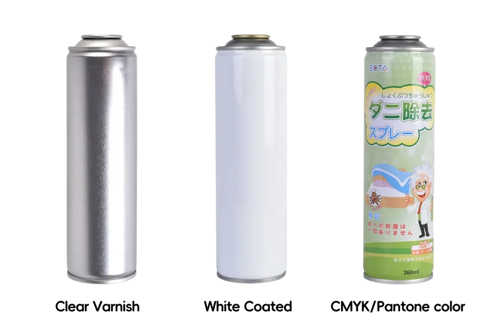 Steel Aerosol Can Printing Options